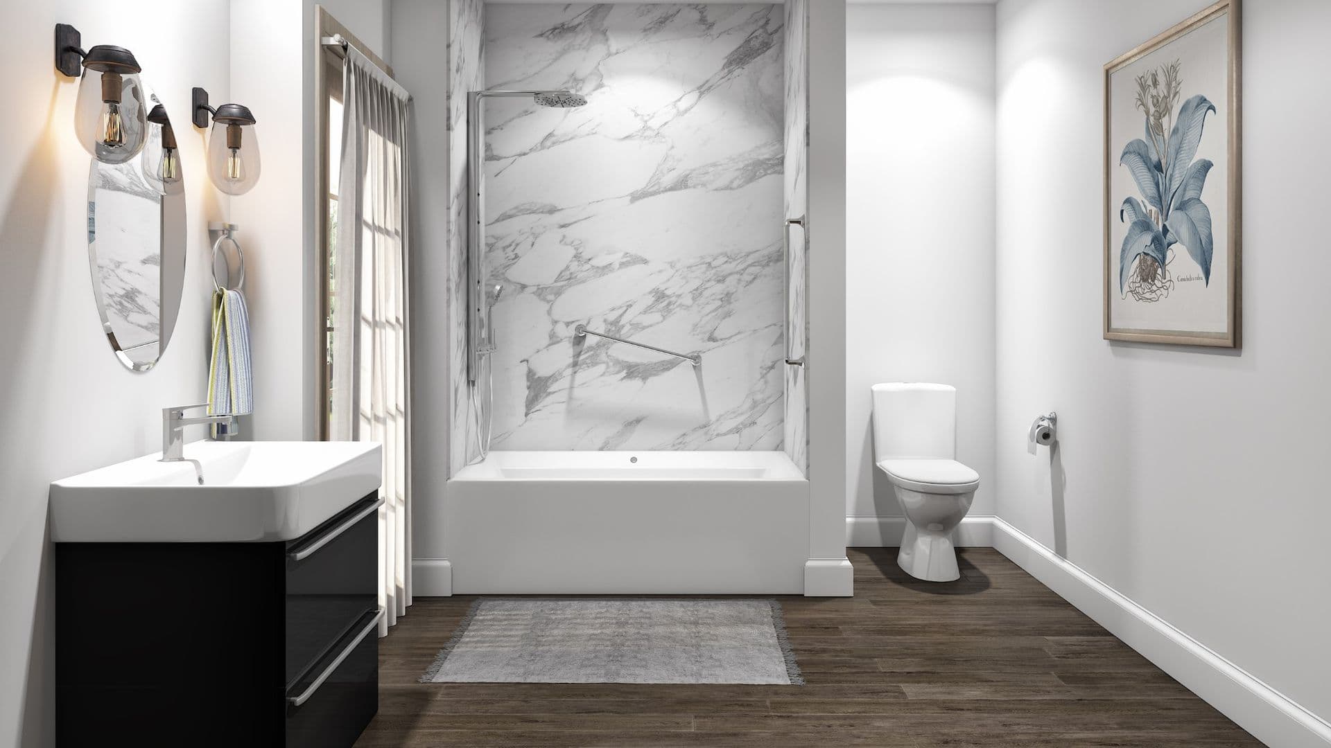 Tub Surround in Calacatta White